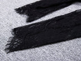 BLACK LACE STITCHED CHEST HOLLOW DRESS styleofcb 