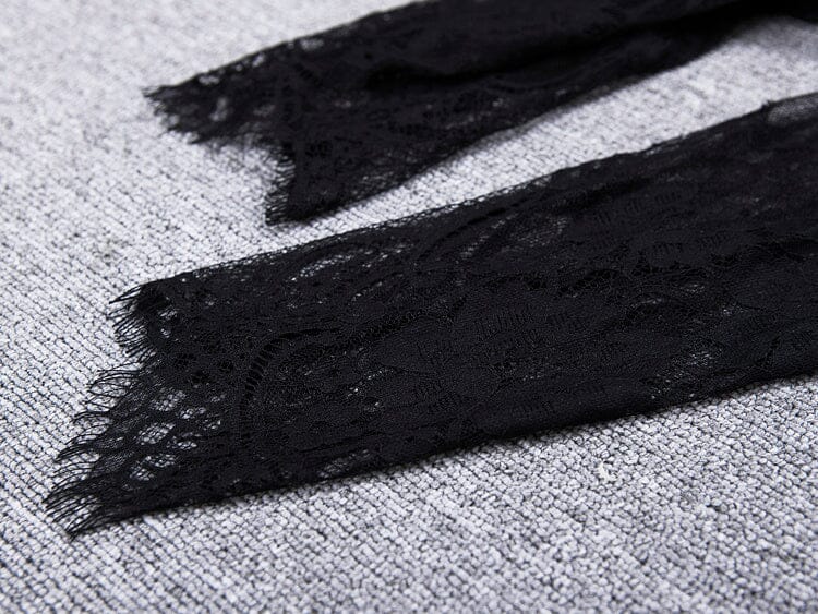 BLACK LACE STITCHED CHEST HOLLOW DRESS styleofcb 