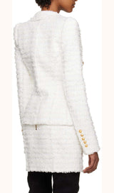 TWEED DOUBLE-BREASTED BUTTON BLAZER& PANT SET DRESS STYLE OF CB 