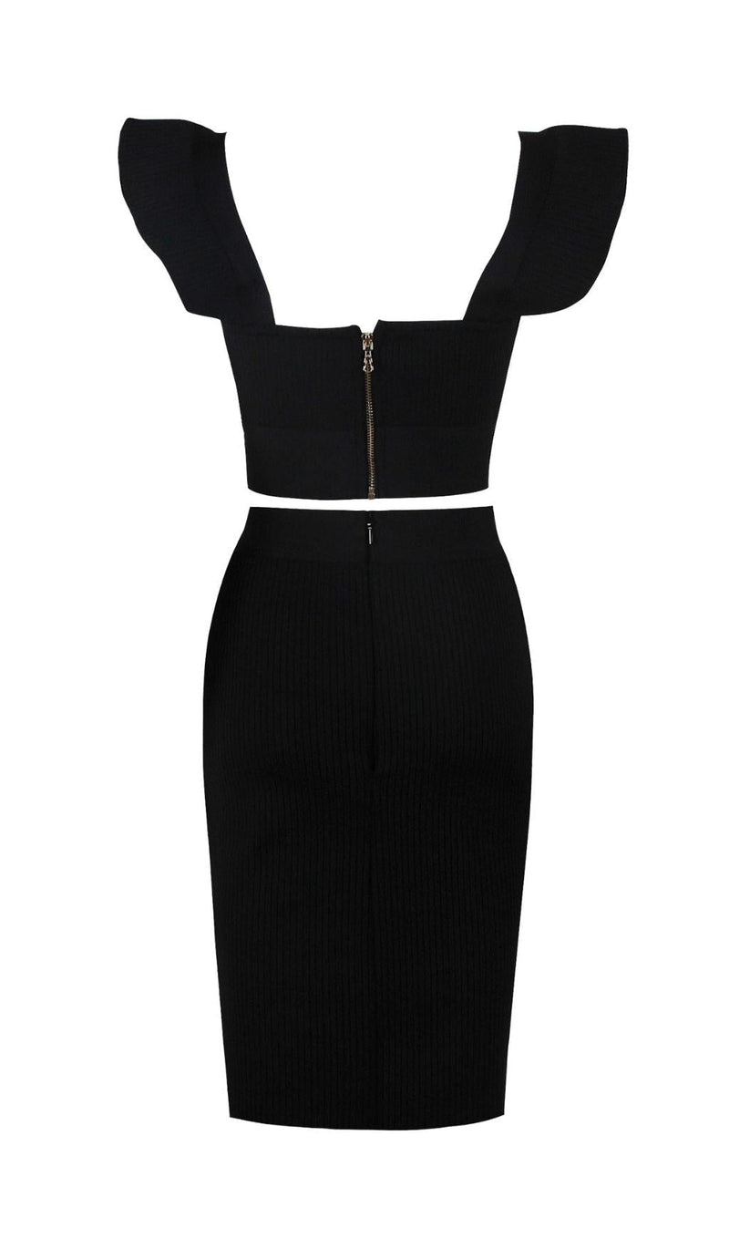 TWO PIECE SET KNIT MINI DRESS IN BLACK Dresses styleofcb 