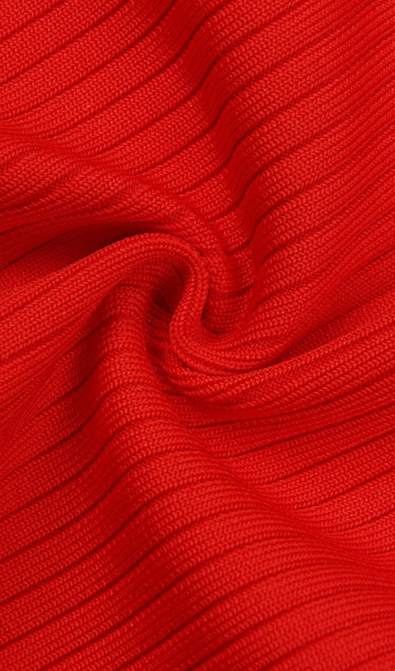 TWO PIECE SET KNIT MINI DRESS IN RED Dresses styleofcb 