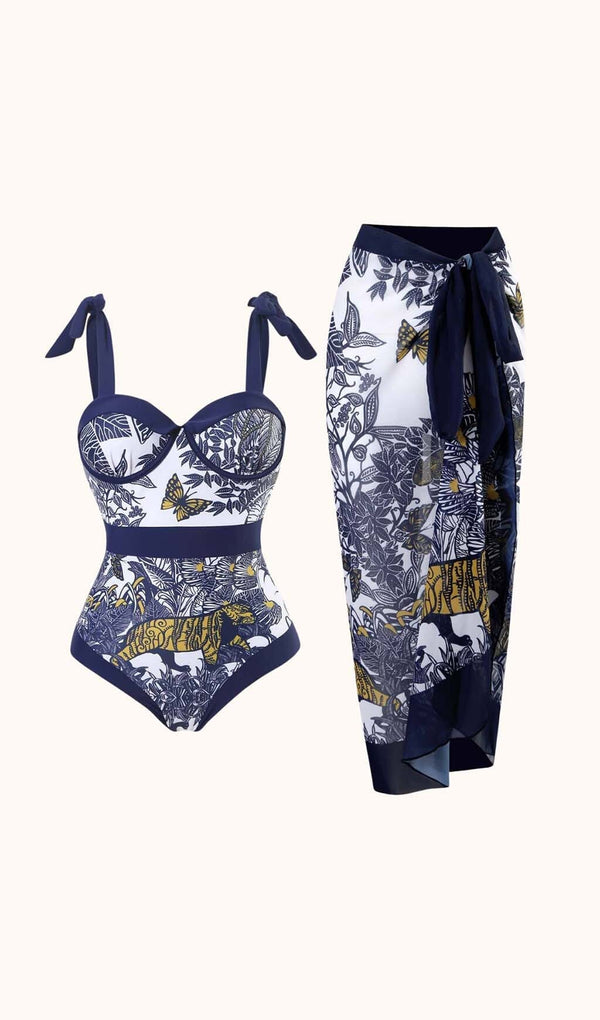 Tau Printed Swimwear Two Piece Set Swimwear styleofcb 