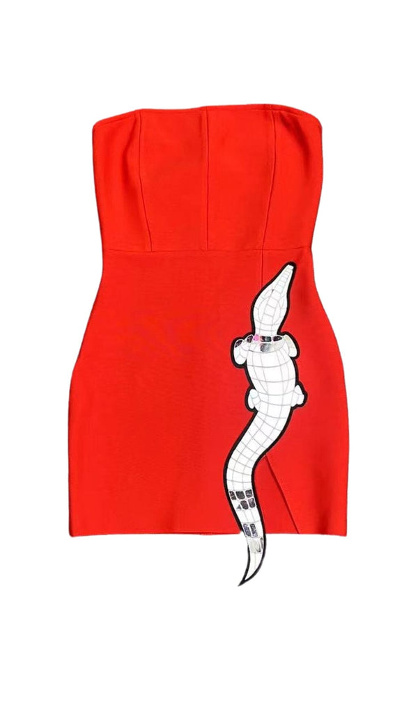 BANDAGE SEQUIN SLEEVELESS PERSONALISED MINI DRESS IN RED styleofcb 