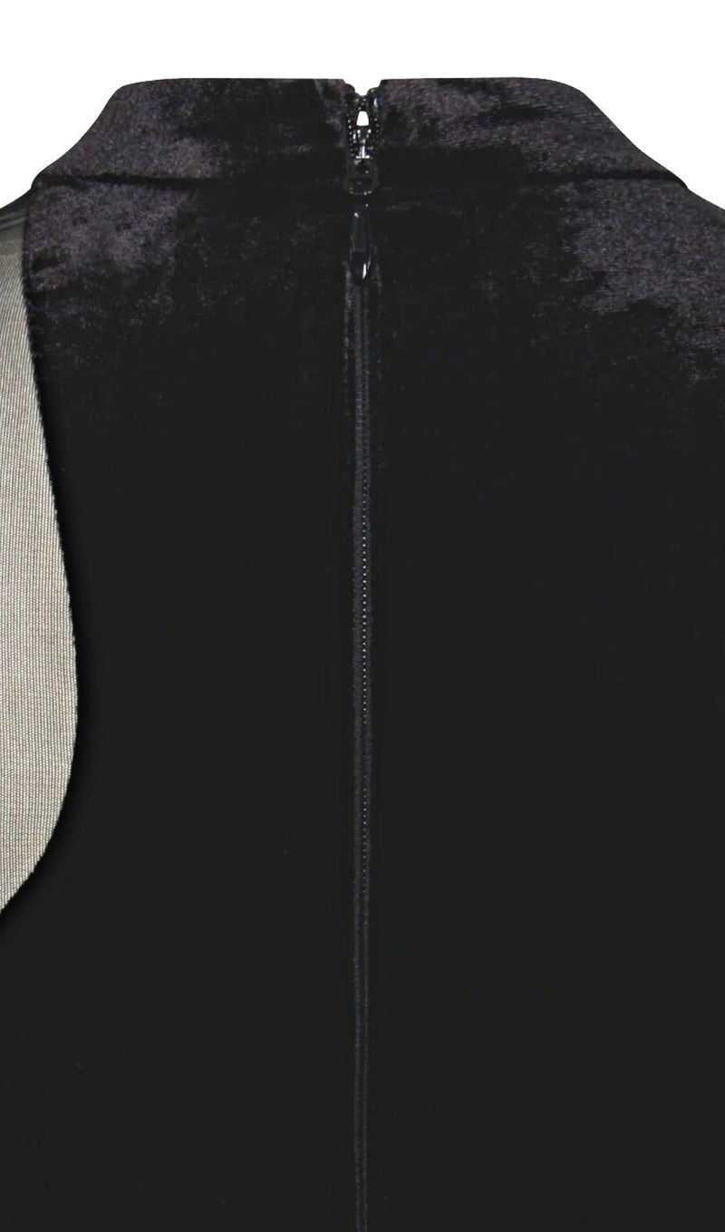 VELVET MESH LONG SLEEVE DRESS IN BLACK Dresses styleofcb 
