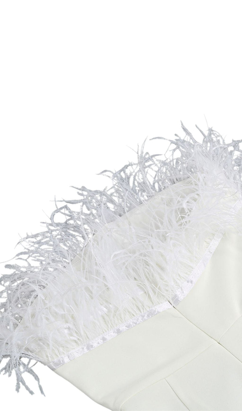 WHITE FEATHER JUMPSUIT styleofcb 