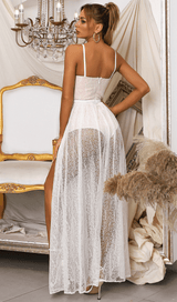 WHITE LACE STITCHING MAXI DRESS styleofcb 