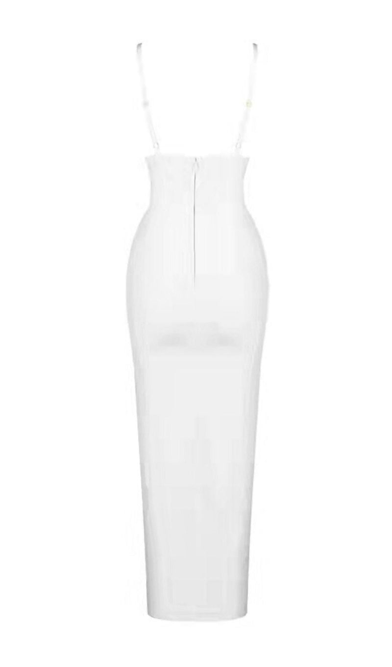 WHITE SWEETHEART NECKLINE BANDAGE DRESS Dresses styleofcb 