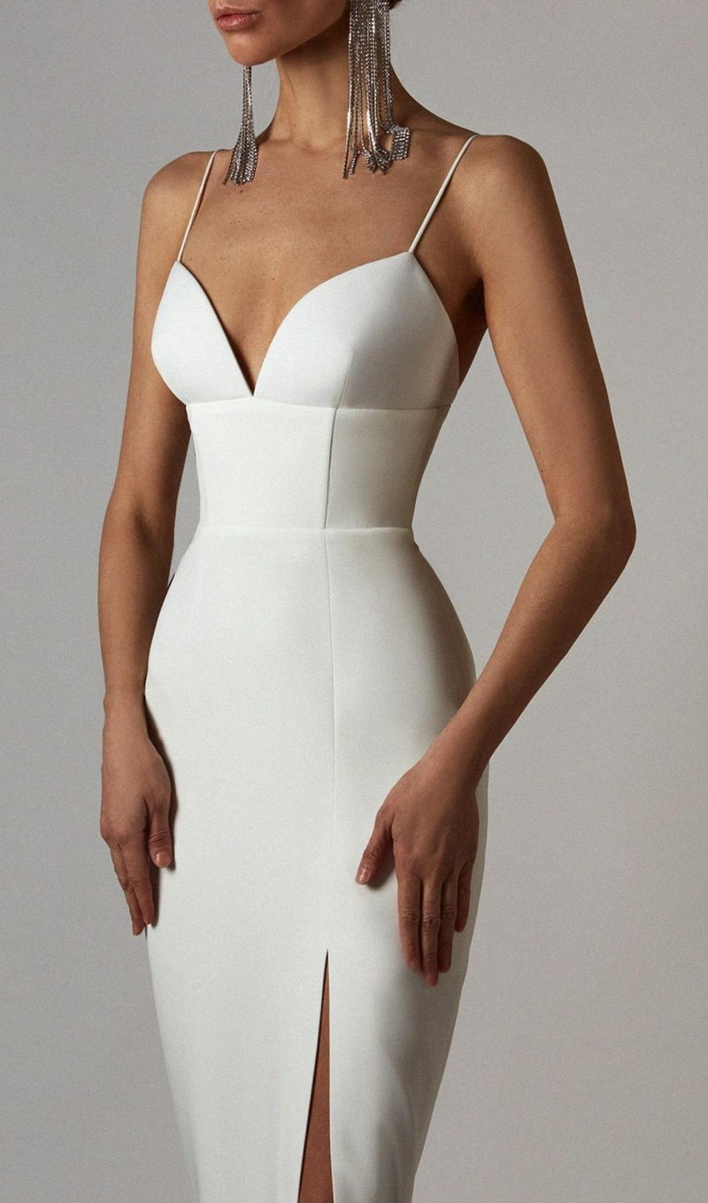 WHITE SWEETHEART NECKLINE BANDAGE DRESS Dresses styleofcb 