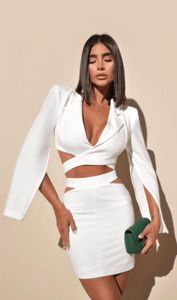 WHITE WTO PIECE DRESS SUIT Dresses styleofcb 