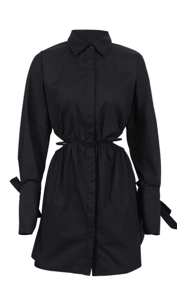 Waist cut-out shirt dress styleofcb BLACK S 