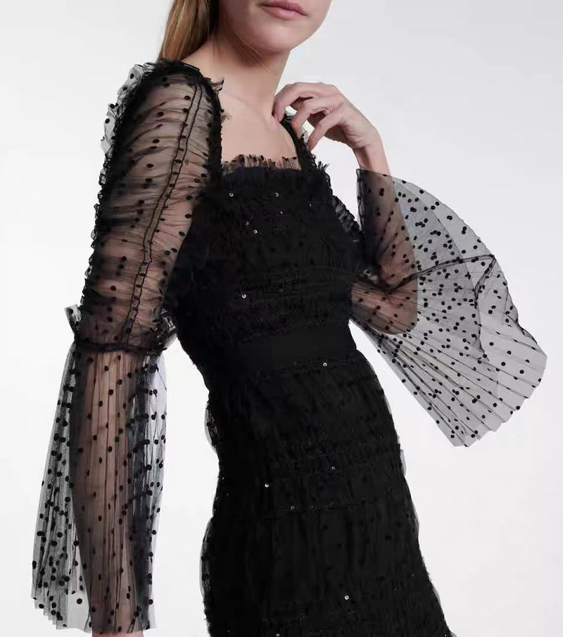 LACE BACKLESS MIDI DRESS IN BLACK Dresses styleofcb 