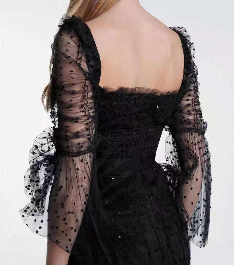 LACE BACKLESS MIDI DRESS IN BLACK Dresses styleofcb 