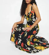 FLORAL-PRINT TIE STRAP DRESS IN LUISA DRESS STYLE OF CB 