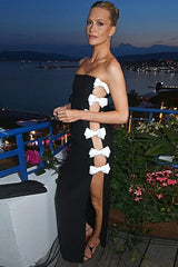 WHITE BOWS HIGH SLIT BANDAGE DRESS Bandage Dresses styleofcb 