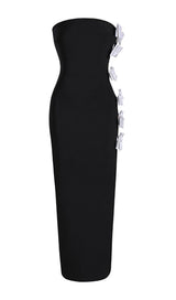 WHITE BOWS HIGH SLIT BANDAGE DRESS Bandage Dresses styleofcb 