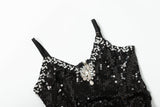 SEQUIN CRYSTAL V NECK MAXI DRESS IN BLACK styleofcb 
