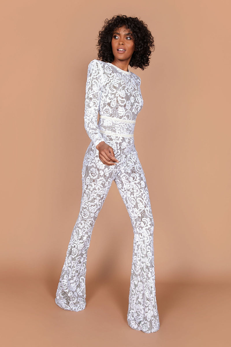 White Dark Nude Jumpsuit Jumpsuits styleofcb 