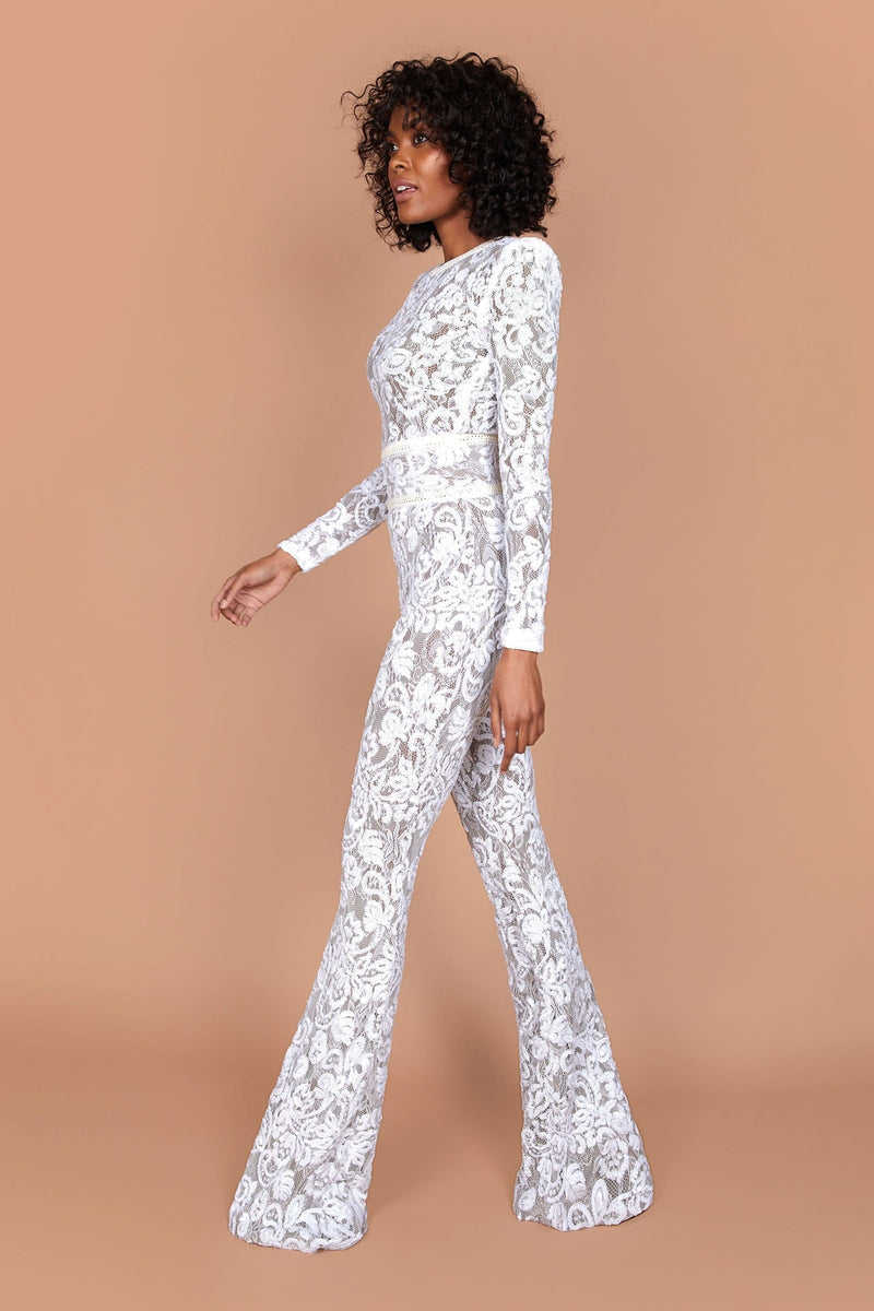 White Dark Nude Jumpsuit Jumpsuits styleofcb 