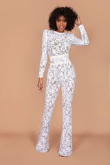White Dark Nude Jumpsuit Jumpsuits styleofcb 
