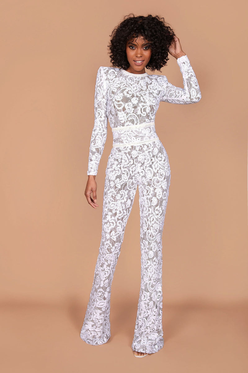 White Dark Nude Jumpsuit Jumpsuits styleofcb 