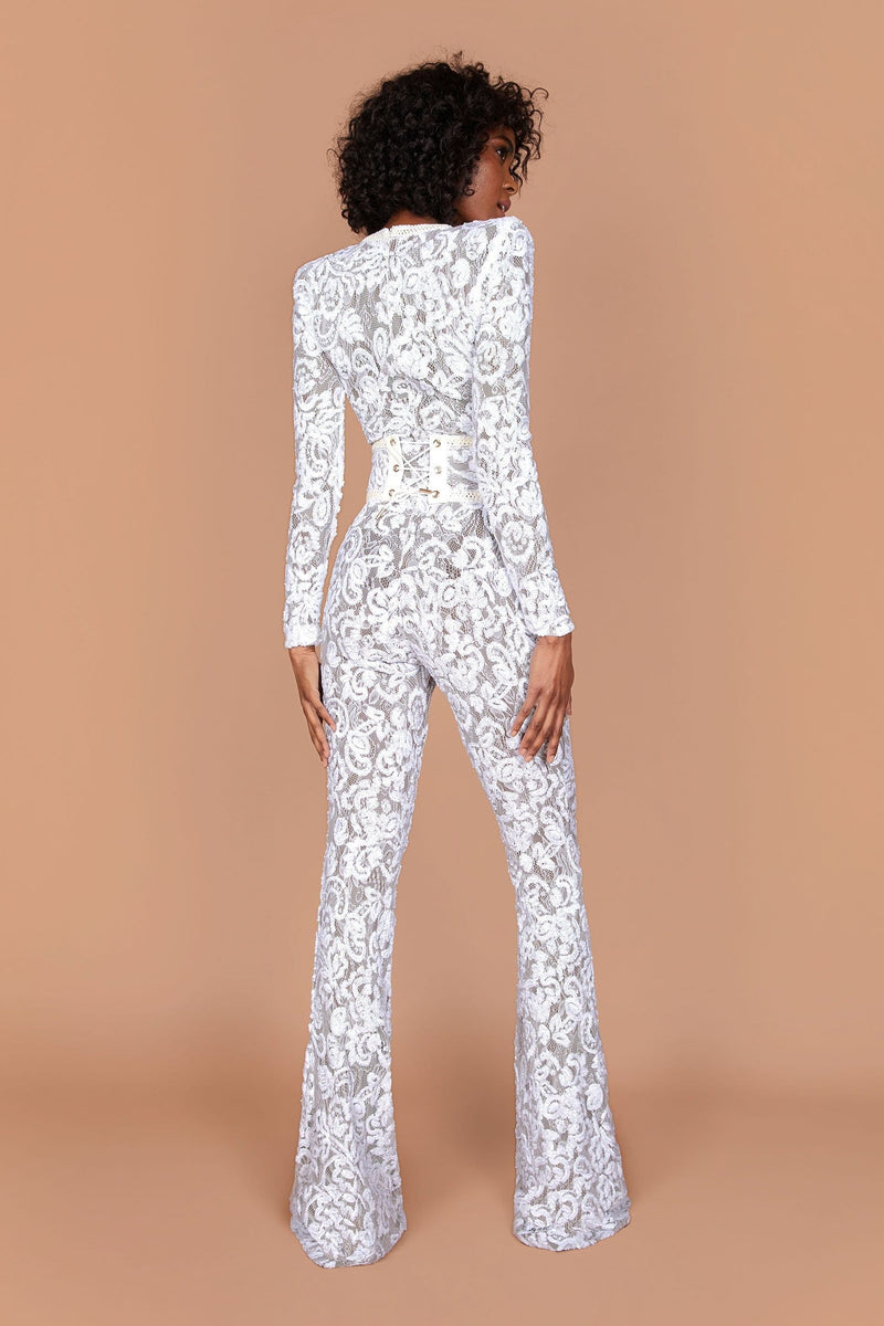 White Dark Nude Jumpsuit Jumpsuits styleofcb 