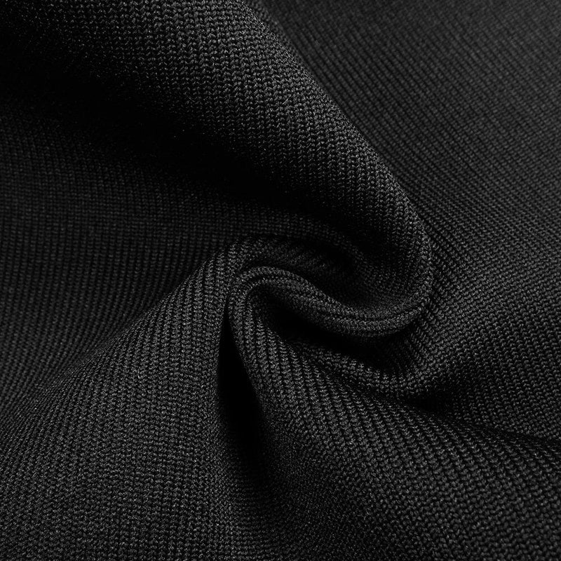 V-NECK METAL BUTTON DECORATIVE SLIM FIT SKIRT IN BLACK styleofcb 