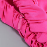 PLEATED SLEEVELESS ONE-SHOULDER DRESS IN PINK styleofcb 