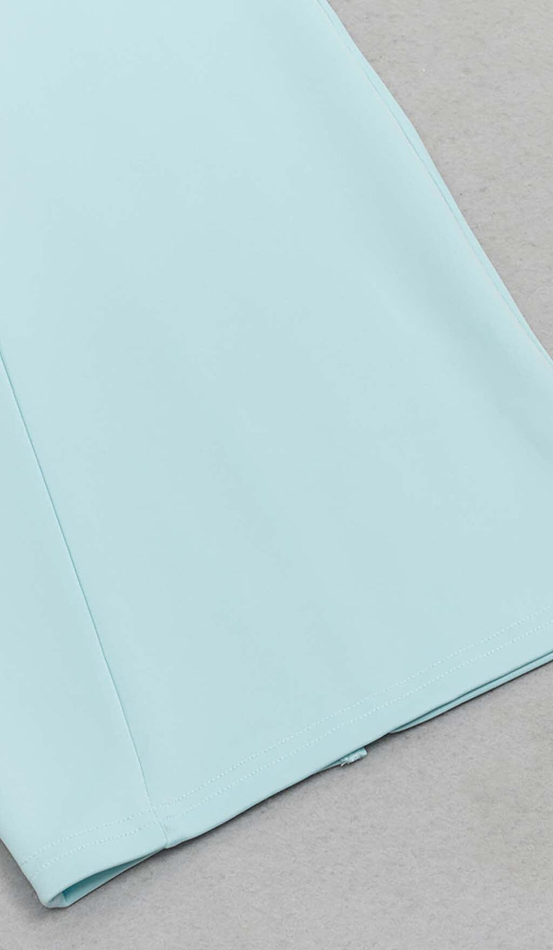 CRISS CROSS NECKLINE SATIN MIDI DRESS IN MINT DRESS STYLE OF CB 