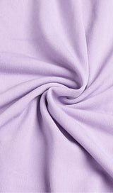 POLYESTER SOLID COLOUR SIMPLE LACE UP HOLLIOWED OUT ONE STEP DRESS IN LIGHT PURPLE styleofcb 