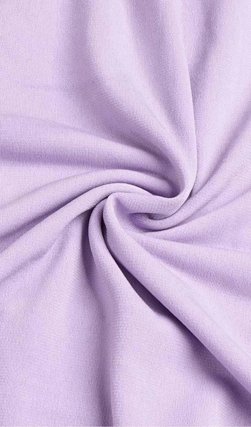 POLYESTER SOLID COLOUR SIMPLE LACE UP HOLLIOWED OUT ONE STEP DRESS IN LIGHT PURPLE styleofcb 