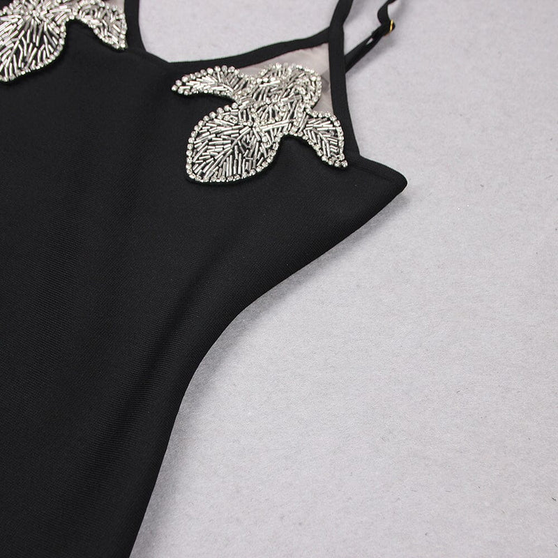 CRYSTAL IRIS EMBROIDERY MINI DRESS IN BLACK styleofcb 