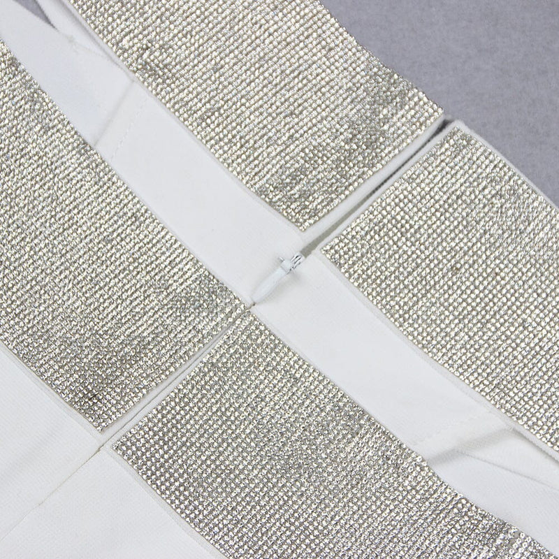 EMBELLISHED PERSPECTIVE TWO PIECE SET IN WHITE DRESS sis label 