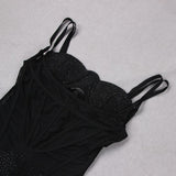 MESH CORSET SPLIT MAXI DRESS IN BLACK styleofcb 