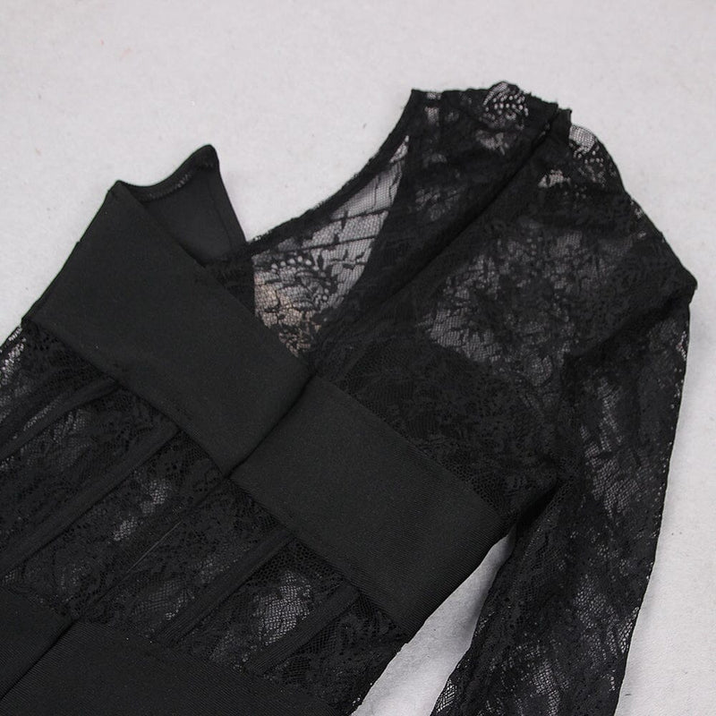 LACE ONE SHOULDER MIDI DRESS IN BLACK styleofcb 