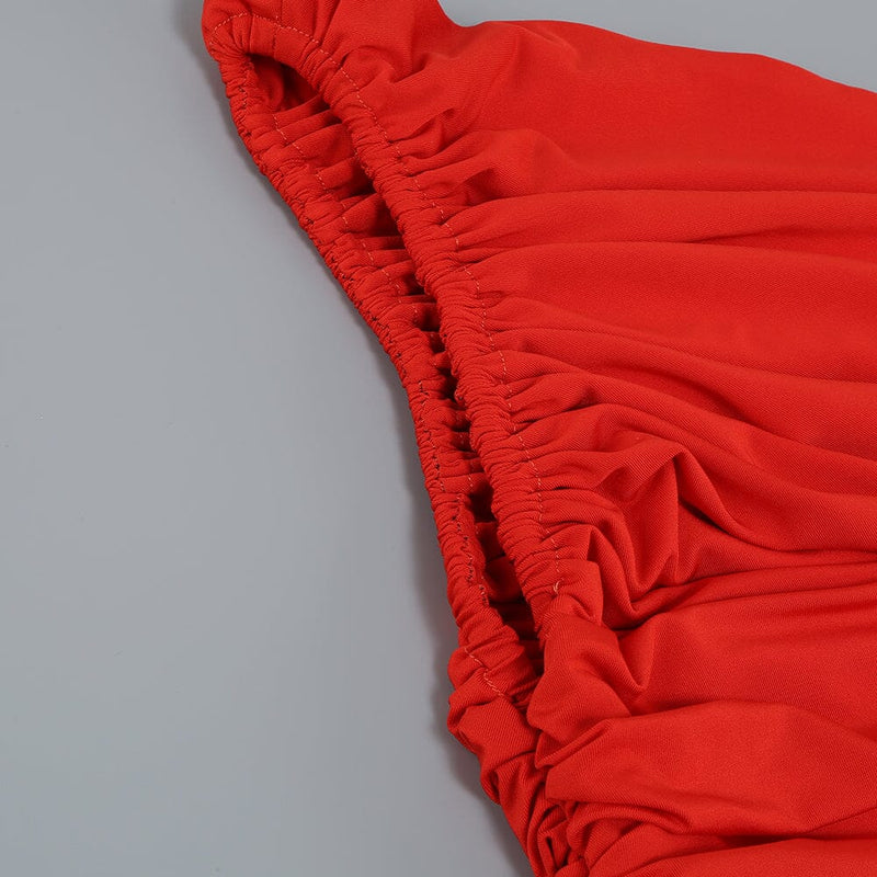 PLEATED SLEEVELESS ONE-SHOULDER DRESS styleofcb 