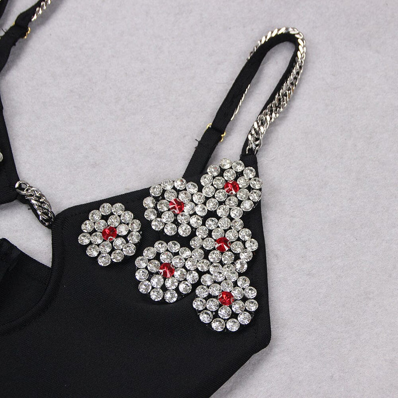 DIAMOND HOLLOW MINI DRESS IN BLACK styleofcb 