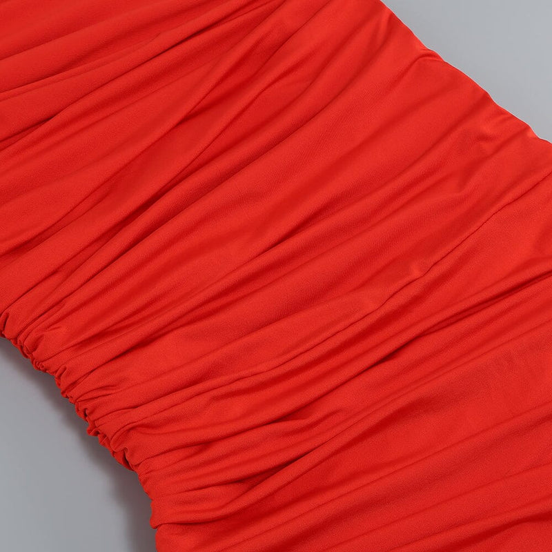 PLEATED SLEEVELESS ONE-SHOULDER DRESS styleofcb 
