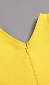 HOLLOW HIGH SPLIT MAXI DRESS IN YELLOW DRESS STYLE OF CB 