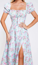 PUFF SLEEVE FLORAL MIDI DRESS Dresses sis label 