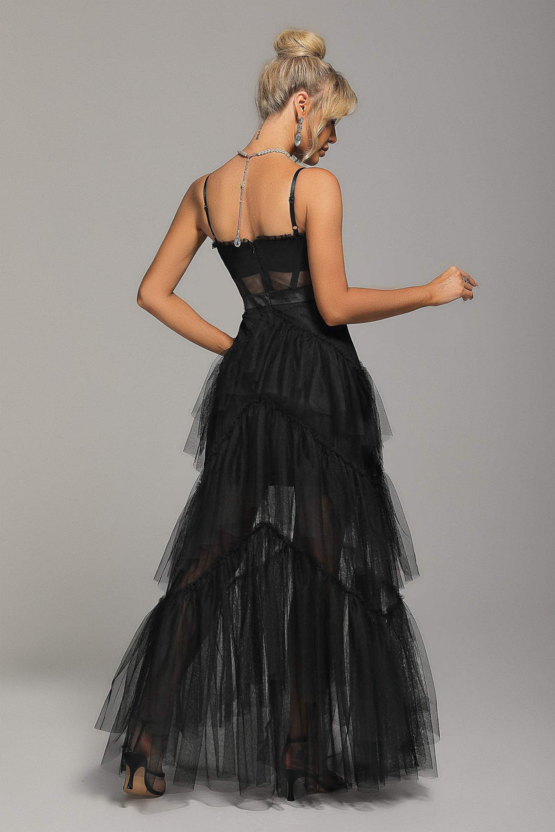 MESH MAXI DRESS IN BLACK Dresses styleofcb 