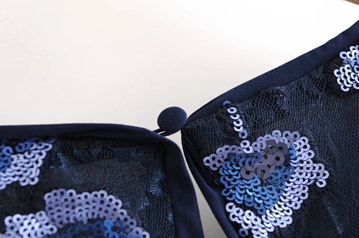 VICTORIA EMBROIDERED MINI DRESS IN BLUE styleofcb 