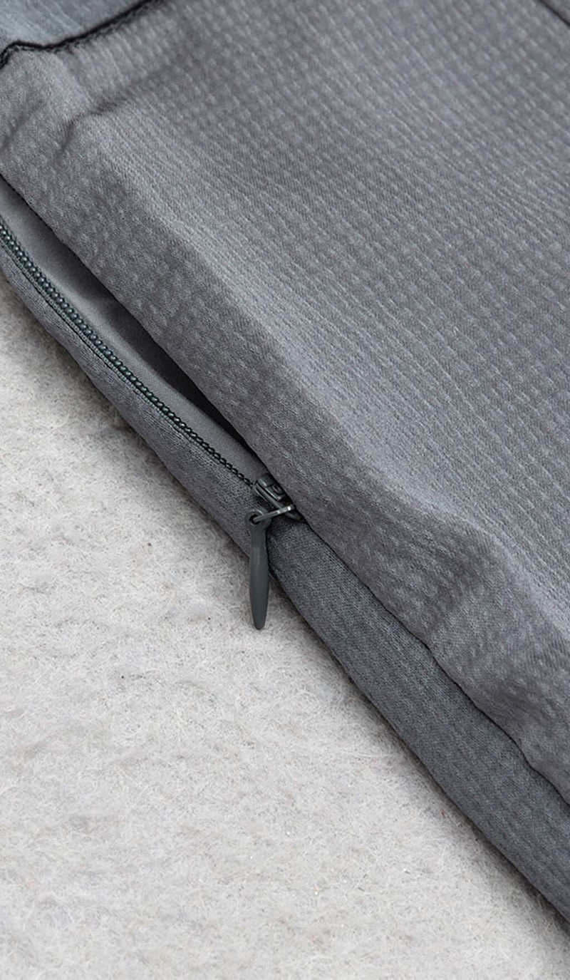 PLUNGE SATIN TWO-PIECE SUIT IN GRAY DRESS STYLE OF CB 