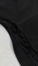 SIDE LACE UP BANDAGE MIDI DRESS IN BLACK DRESS STYLE OF CB 